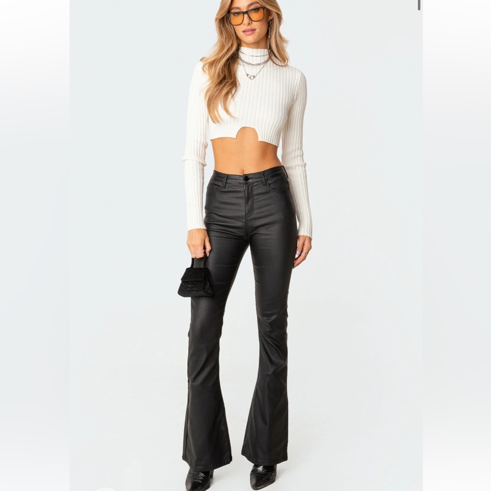 Edikted leather flare pants